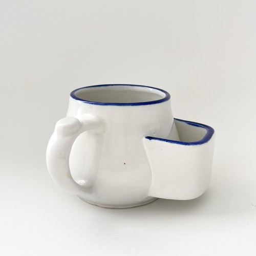 Vintage ceramic mug with tea - ceramic,