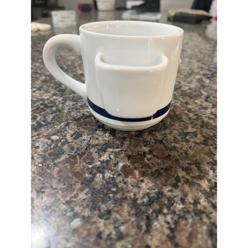 White ceramic tea bag holder - white,